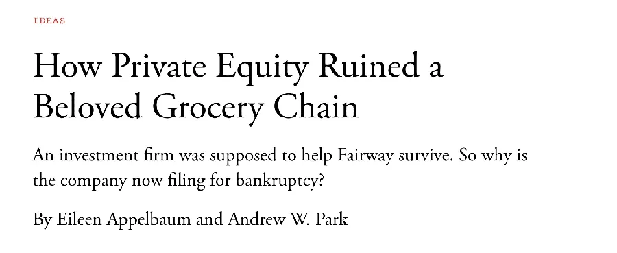 How Private Equity Killed Fairway